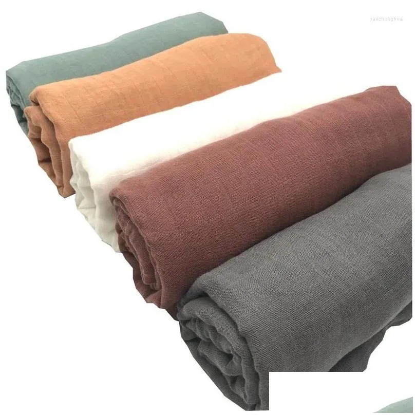 blankets bamboo muslin swaddle blanket born diaper accessories soft wrap baby bedding bath towel solid color from lashghg