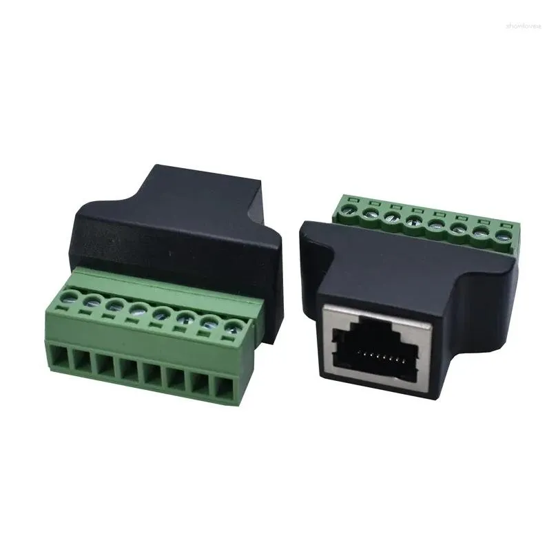 computer cables 1pcs ethernet rj45 female to screw terminal 8 pin cctv digital dvr adapter connector