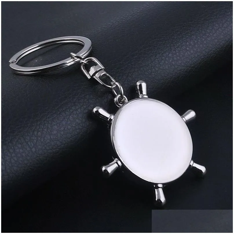 Jewelry Engraved Compass Metal Pendant Keychain Practical Company Activity Gift Drop Delivery Wedding Party Events Accessories Dhnnw