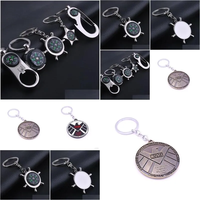 Jewelry Engraved Compass Metal Pendant Keychain Practical Company Activity Gift Drop Delivery Wedding Party Events Accessories Dhnnw