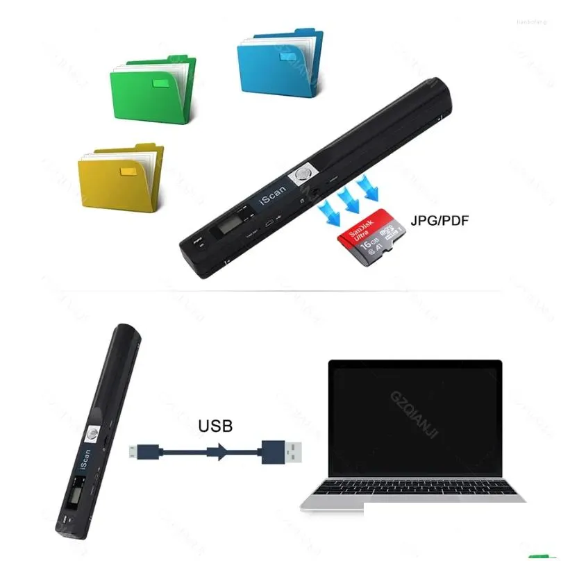 iscan a4 portable scanner mini document po book jpg pdf format handheld scanning 300/600/900 dpi with 32g tf-card