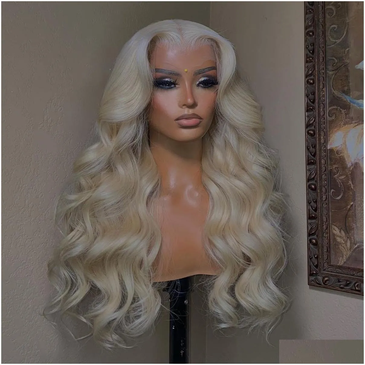 Synthetic Wigs 40 Inch 613 Honey Blonde Lace Front Human Hair Brazilian Body Wave Colored Hd Frontal Wig For Women Heat Resistant Dr Dhwqv