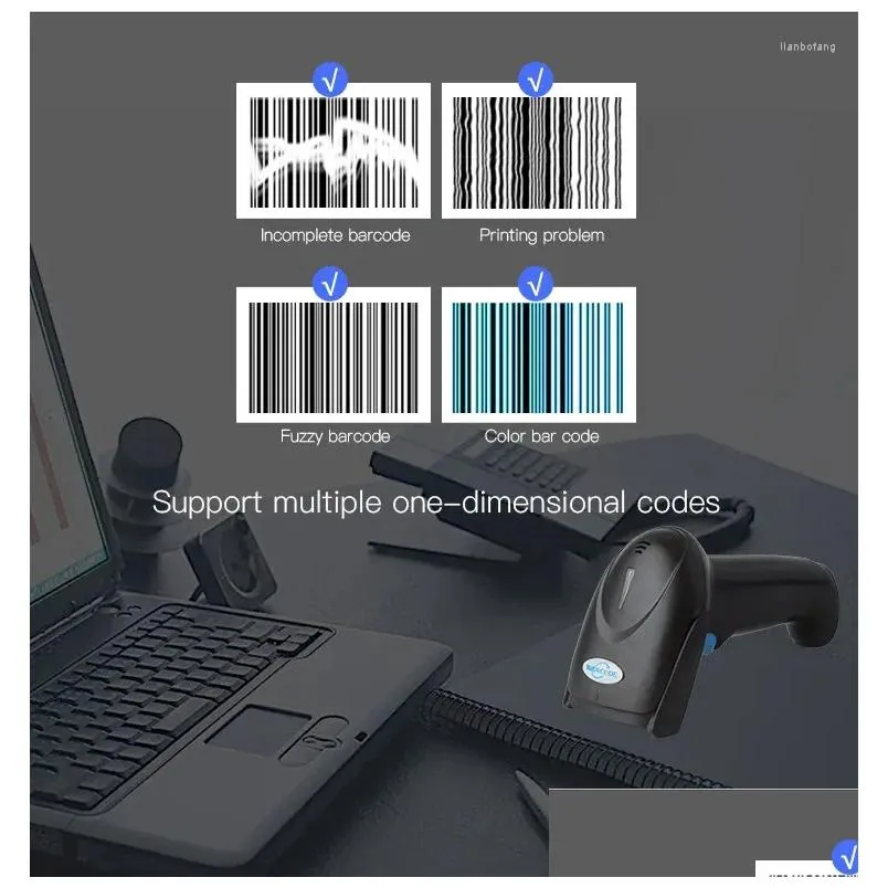 wireless barcode scanner reader handheld qr code 1d portable