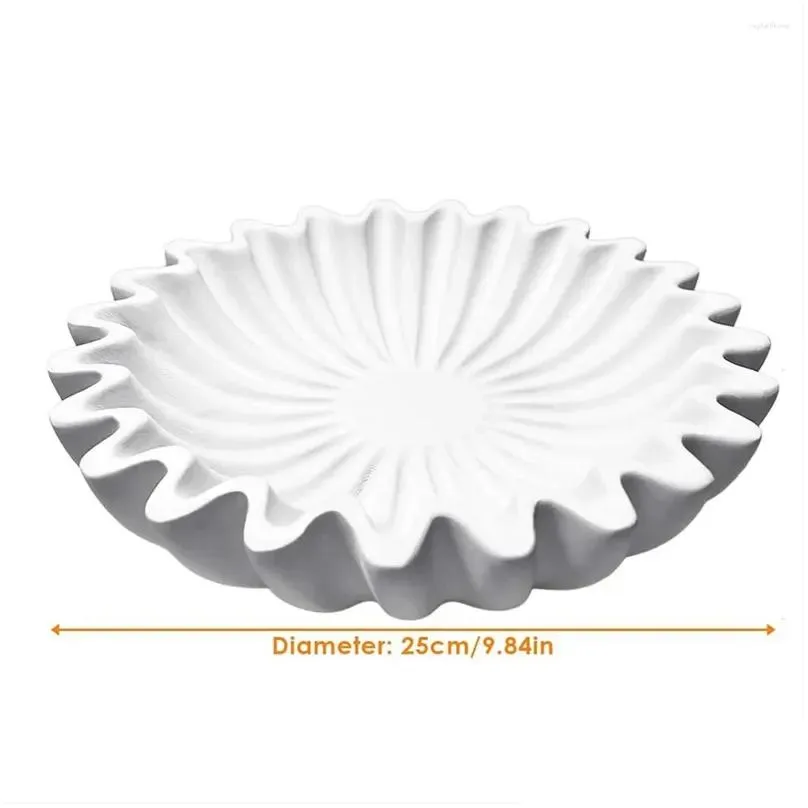 dinnerware sets fluted ruffle decorative bowl resin scallop fruit key for entryway table coffee dining console