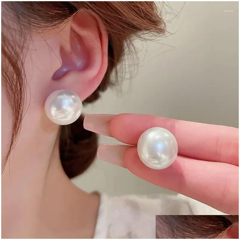 stud earrings kaitin highlighted pearl for women retro french versatile premium earring elegant style light luxury jewelry