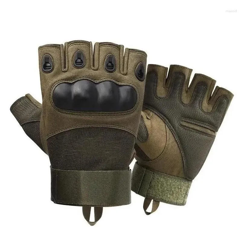 cycling gloves tactical for men`s hard shell protection anti slip and wear-resistant sports outdoor training half finger