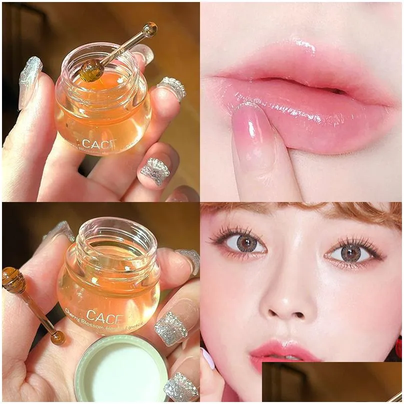 Lip Balm Pink Cherry Honey Moisturizing Peach Natural Unisex Mask Nourishing Fade Lines Blam Care Drop Delivery Health Beauty Makeup Dhxip