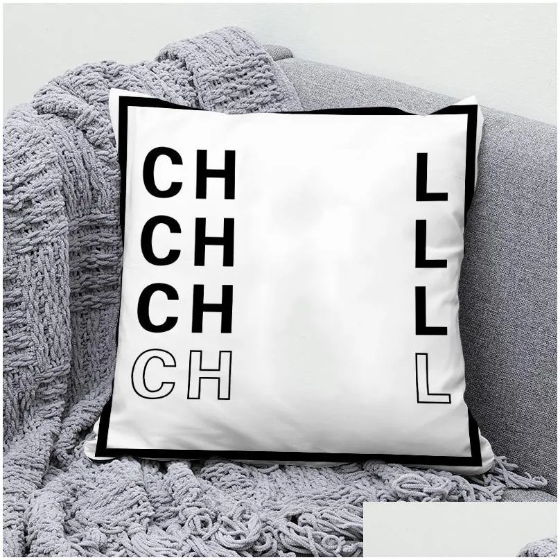 designer luxury letter pillow high quality bedding home room decor pillowcase couch chair black and white car multisize men women casual