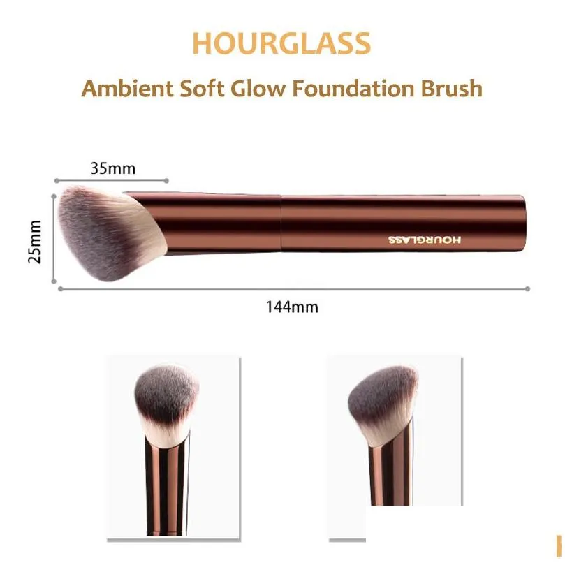 Makeup Brushes Hourglass Ambient Soft Glow Foundation Brush - Slanted Hair Liquid Cream Contour Cosmetics Beauty Tools Drop Delivery Dhw5N