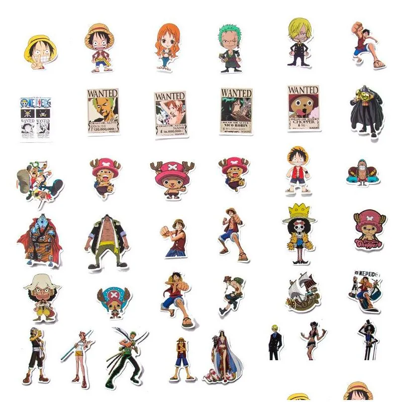 one piece stickers for water bottles 50pcs anime cartoon luffy sticker for kids teens adults