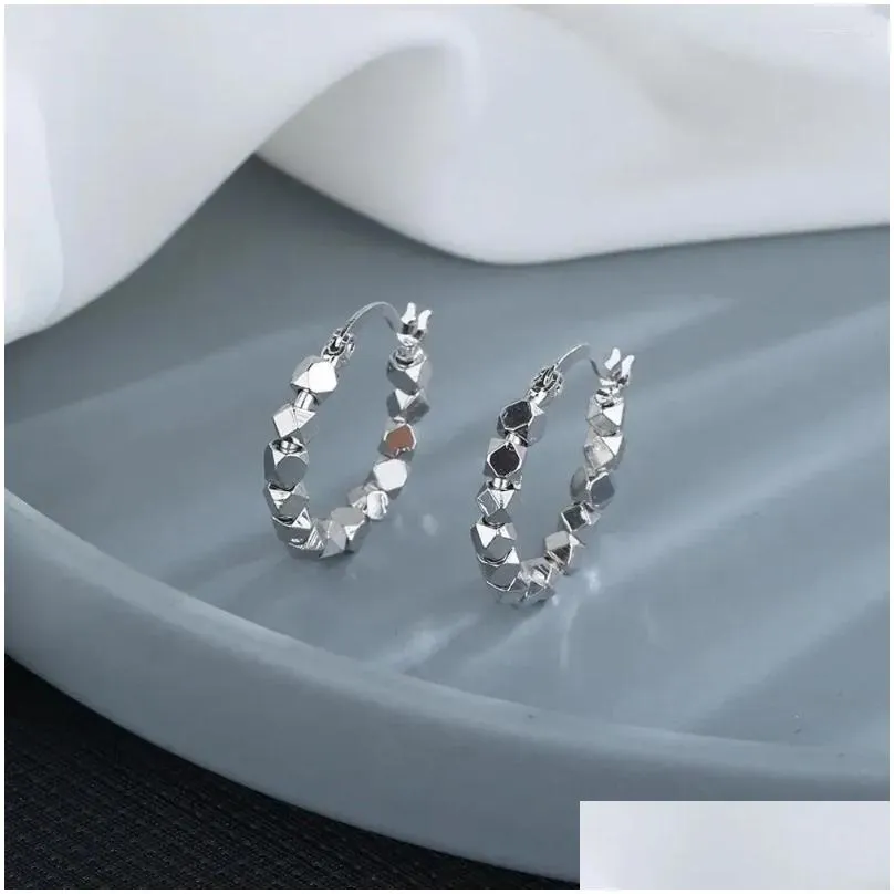 hoop earrings geometric fashion men paved stones girls female ear jewelry circle earring women korean style
