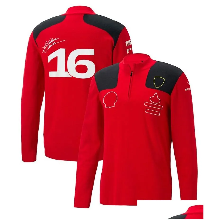f1 racing suit 2023 red hooded sweater mens autumn and winter team suit