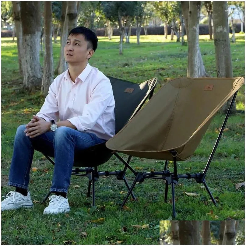 camp furniture guideseries outdoor camping moon chair ultralight aluminum alloy folding fishing backrest portable seat picnic bbq