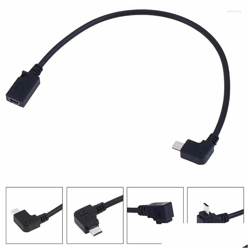 computer cables micro usb 2.0 5pin male to mini female extension connector long plug 90 degree down& up& right left angled adapte