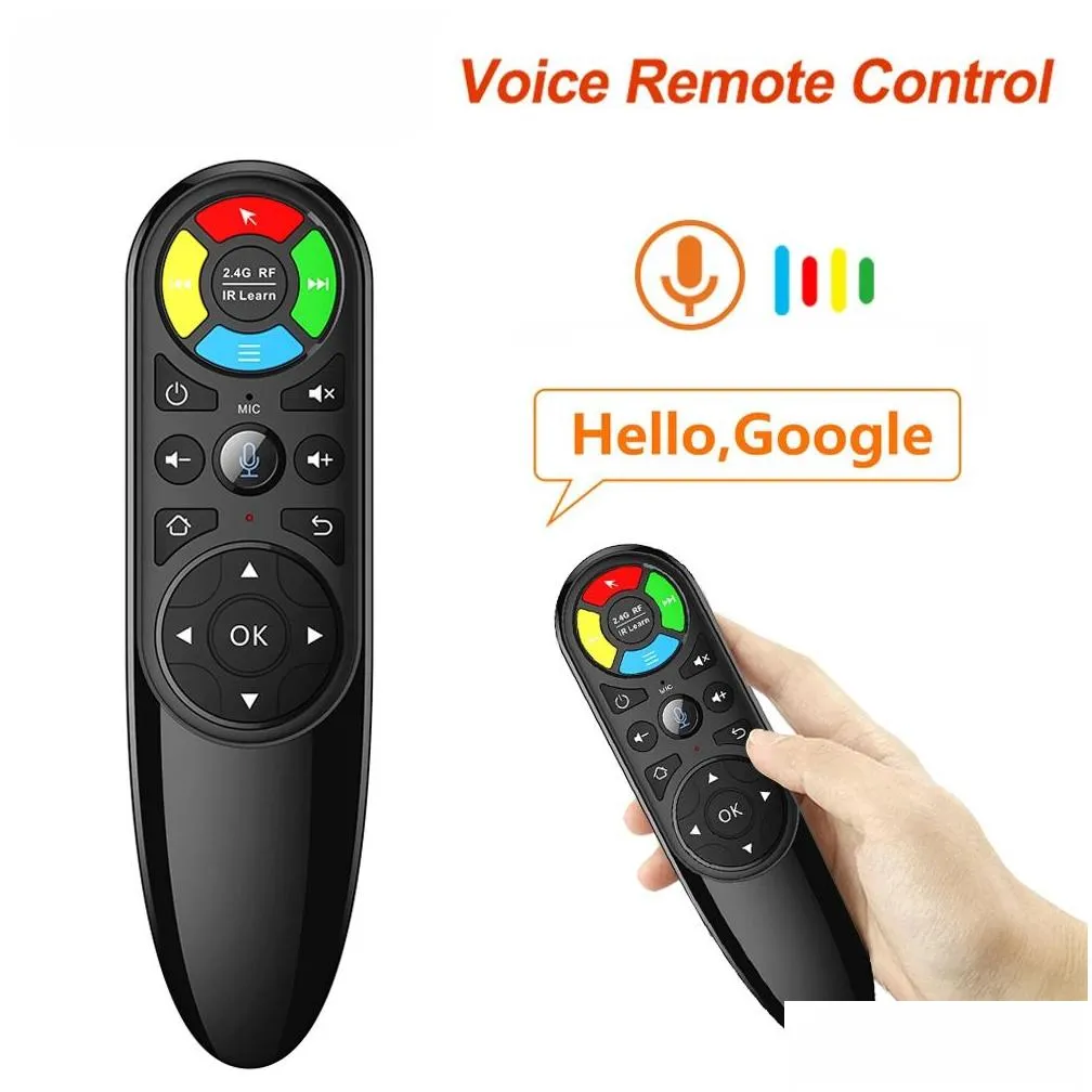 q6 pro voice remote control 2.4g wireless air mouse gyroscope ir learning for android tv box h96 x96 max plus x96 mini