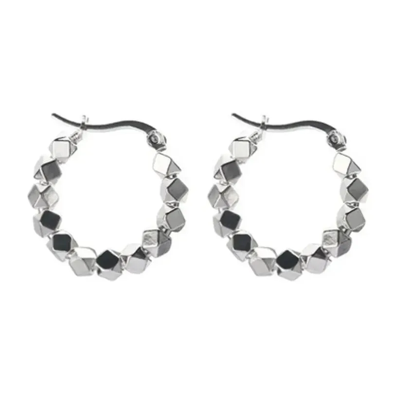 hoop earrings geometric fashion men paved stones girls female ear jewelry circle earring women korean style