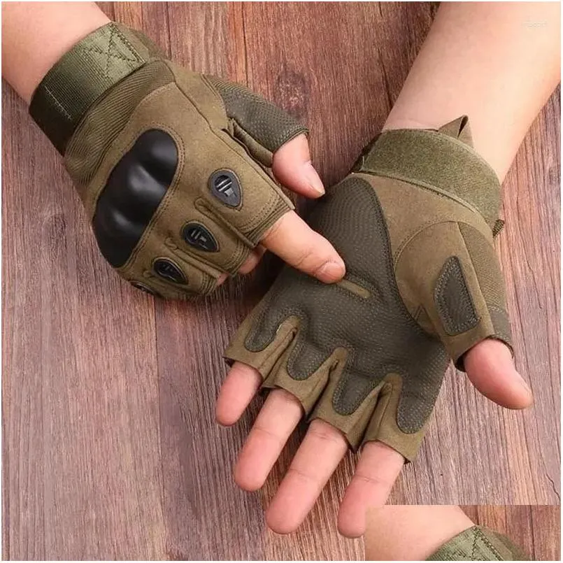cycling gloves tactical for men`s hard shell protection anti slip and wear-resistant sports outdoor training half finger