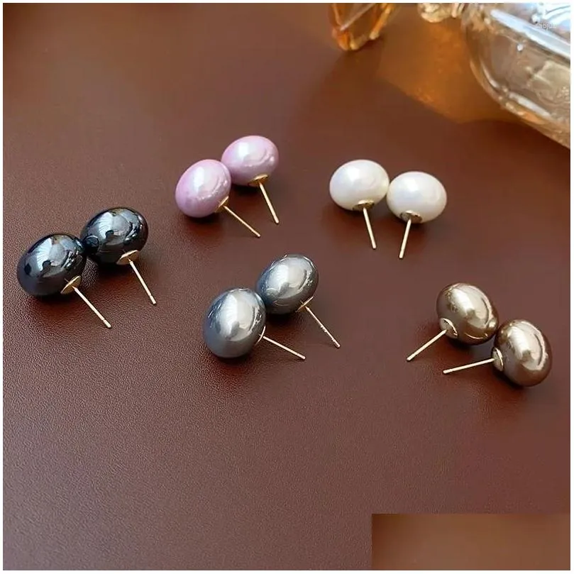 stud earrings kaitin highlighted pearl for women retro french versatile premium earring elegant style light luxury jewelry