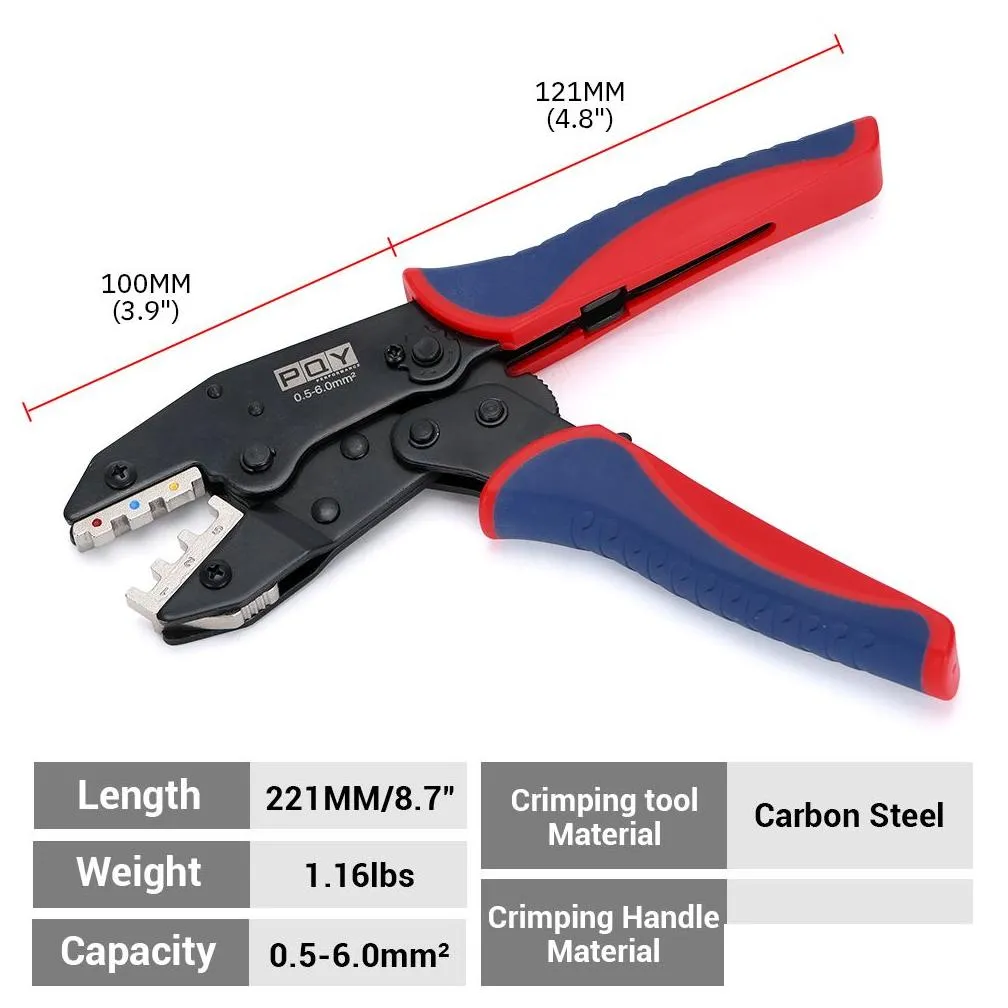 europ style crimping tool crimping plier wire stripper cutter crimper wire tool for heat shrinkable connector 0.5-6.0mm 20-10awg