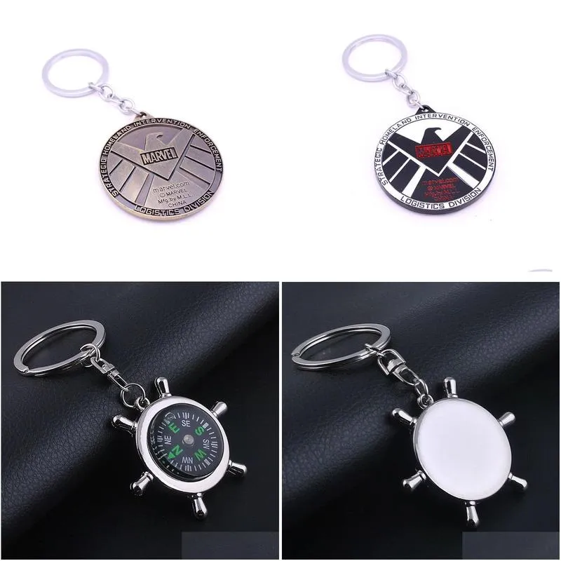 Jewelry Engraved Compass Metal Pendant Keychain Practical Company Activity Gift Drop Delivery Wedding Party Events Accessories Dhnnw