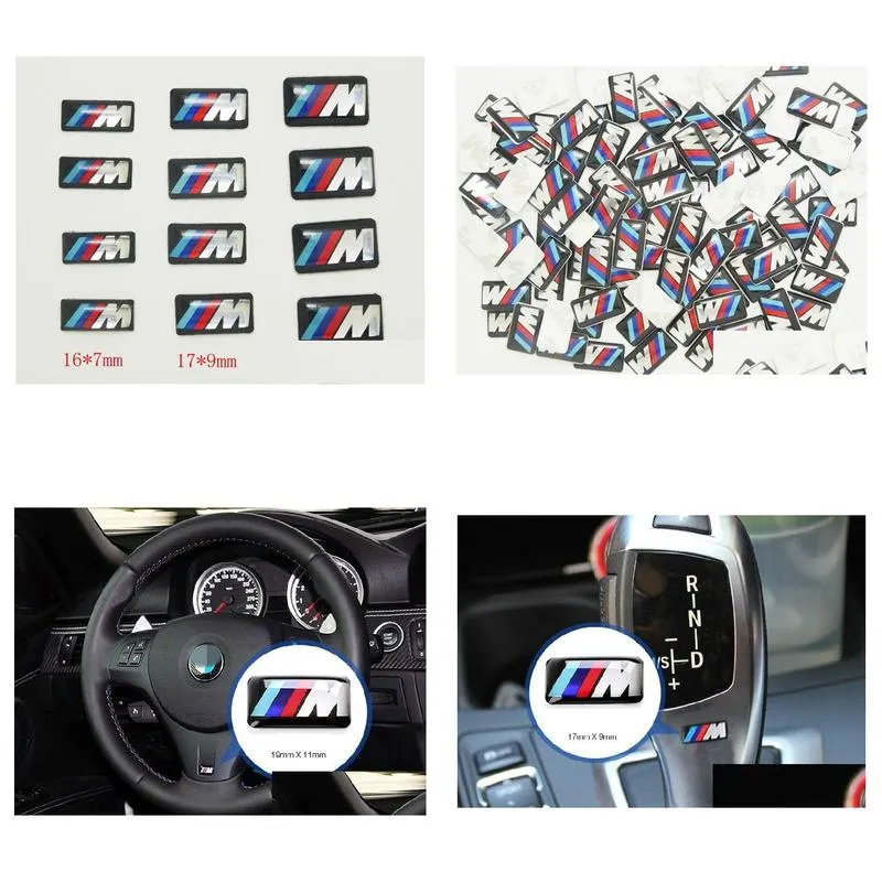 Car Stickers 100Pcs Tec Sport Wheel Badge 3D Emblem Sticker Decals Logo For M Series M1 M3 M5 M6 X1 X3 X5 X6 E34 E36 E6 Car Styling St Dhfib