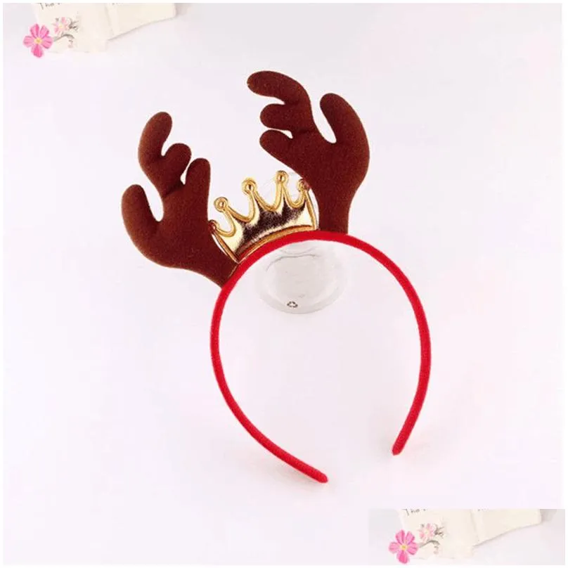 Christmas Decorations Headband Deer Antler Devil Horn Cartoon Hairbands Kids Adts Hair Party Dress Christmas Halloween Navidad1314X Dr Dhe2J