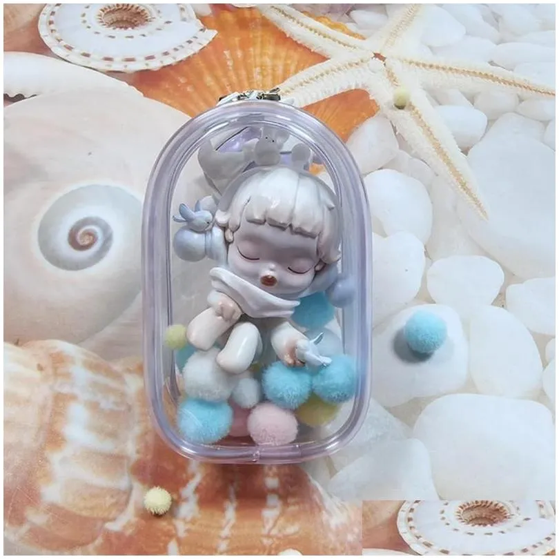 storage bags transparent box mystery doll pouch display gift organizer case keychain bag thicken wallet key chain