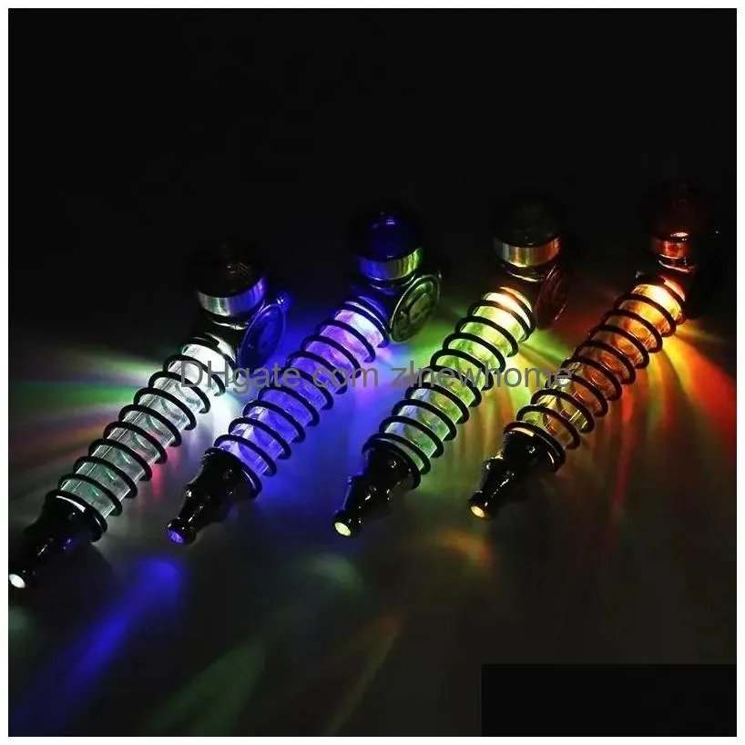 luminous smoking pipe creative skull head spring metal pipe detachable household smoking accessories