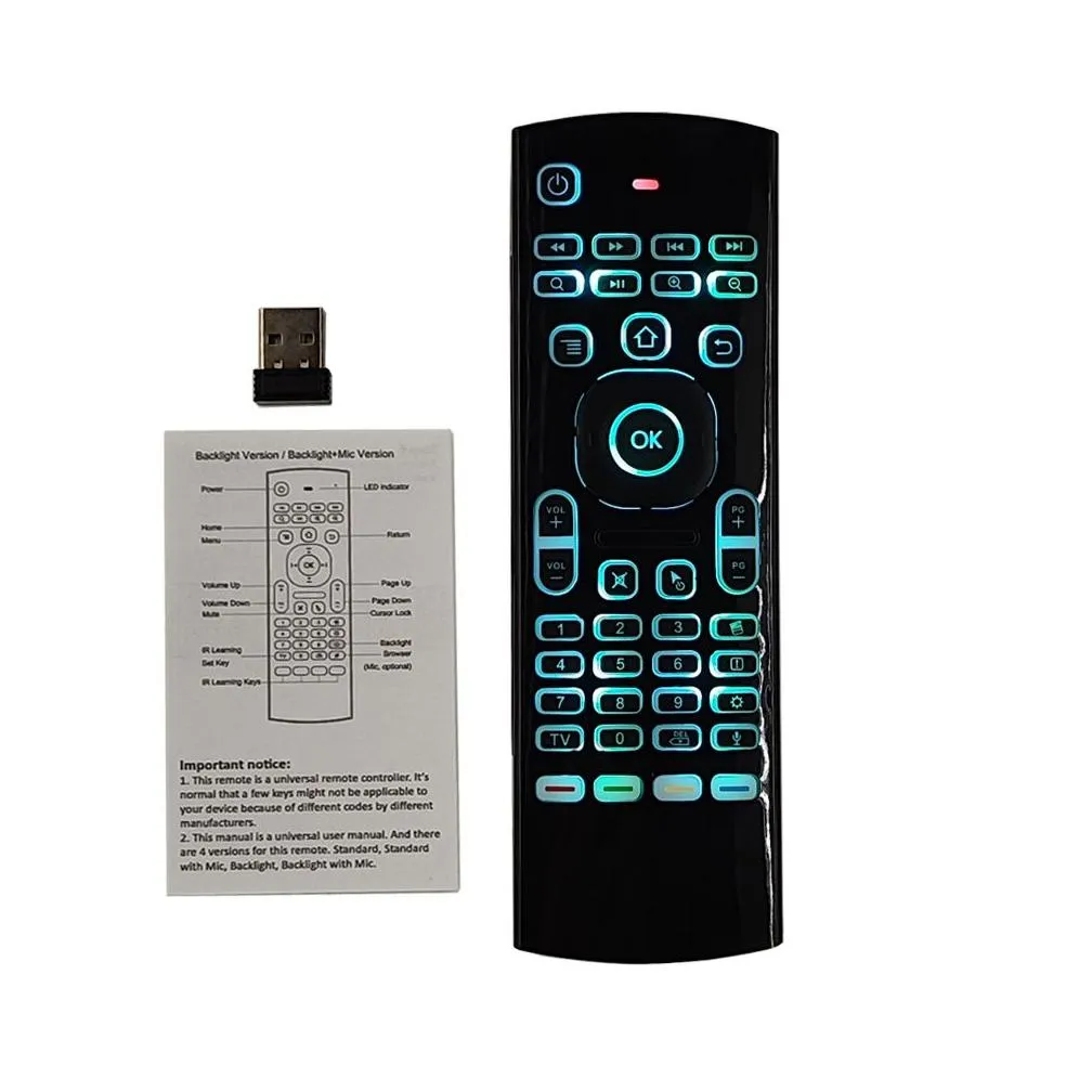 mx3 pro voice air mouse remote control mini keyboard backlit 2.4g wireless gyroscope ir learning for android tv box pc