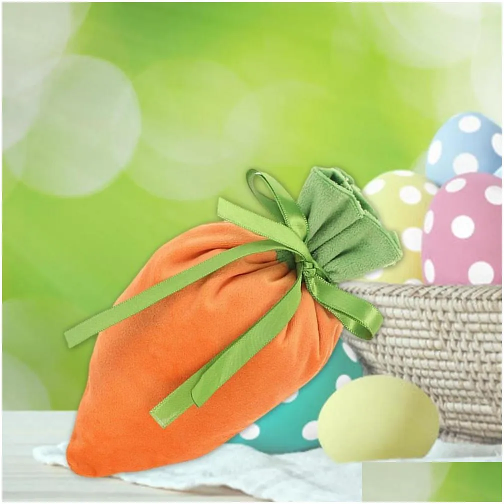 Other Event & Party Supplies Easter Veet Gift Bag Carrot Jewelry Basket Candy Bags With Dstring For Party Decorations Cookie Snack Sto Dhd2K