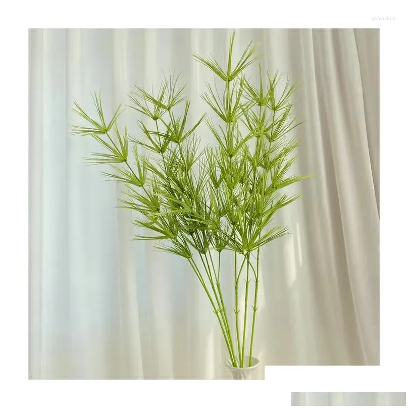 decorative flowers bamboo indoor home room decoration accessories branches green artificial rattan leaves for wedding flower office