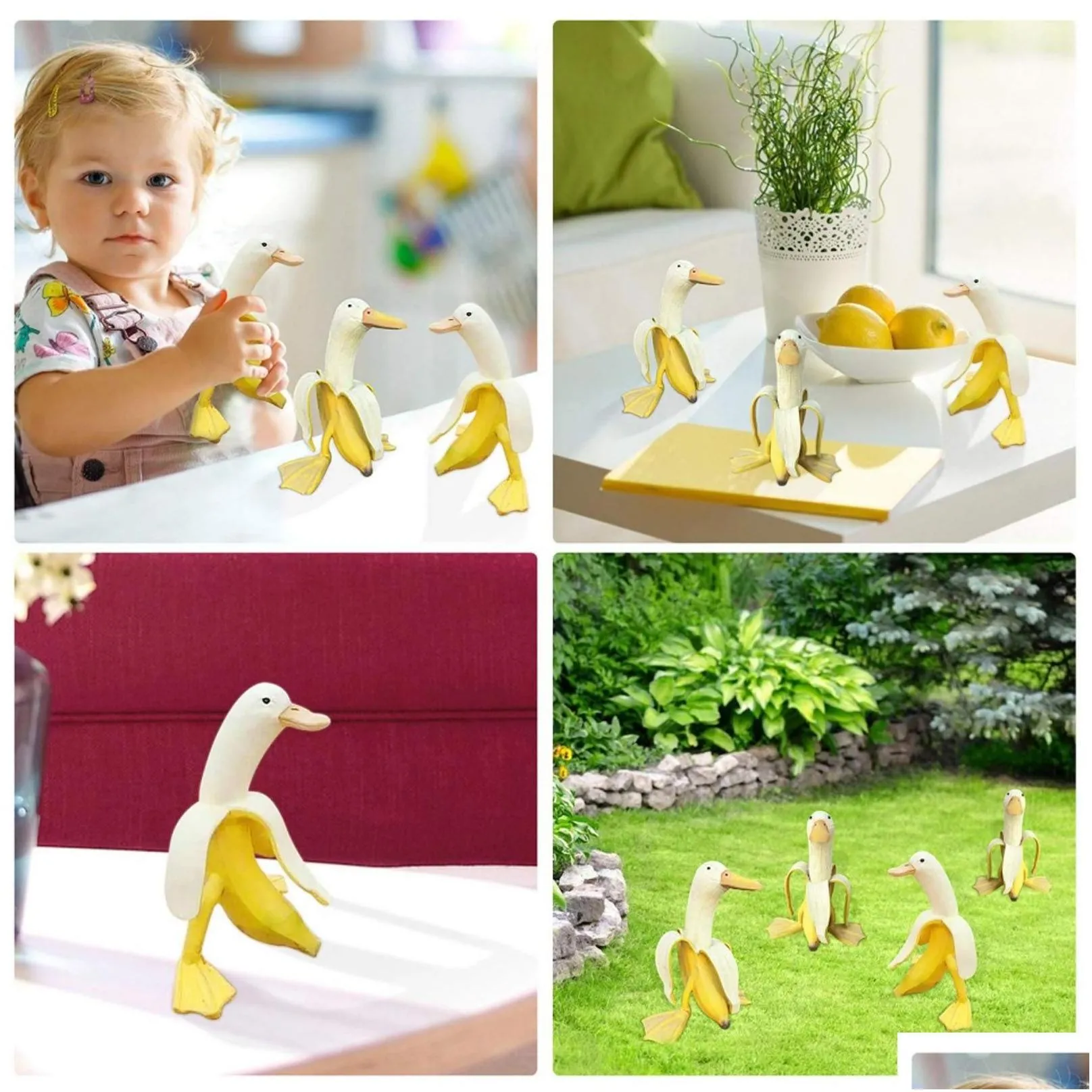 garden decorations banana duck creative decor scptures yard vintage gardening art whimsical peeled home statues crafts drop delivery