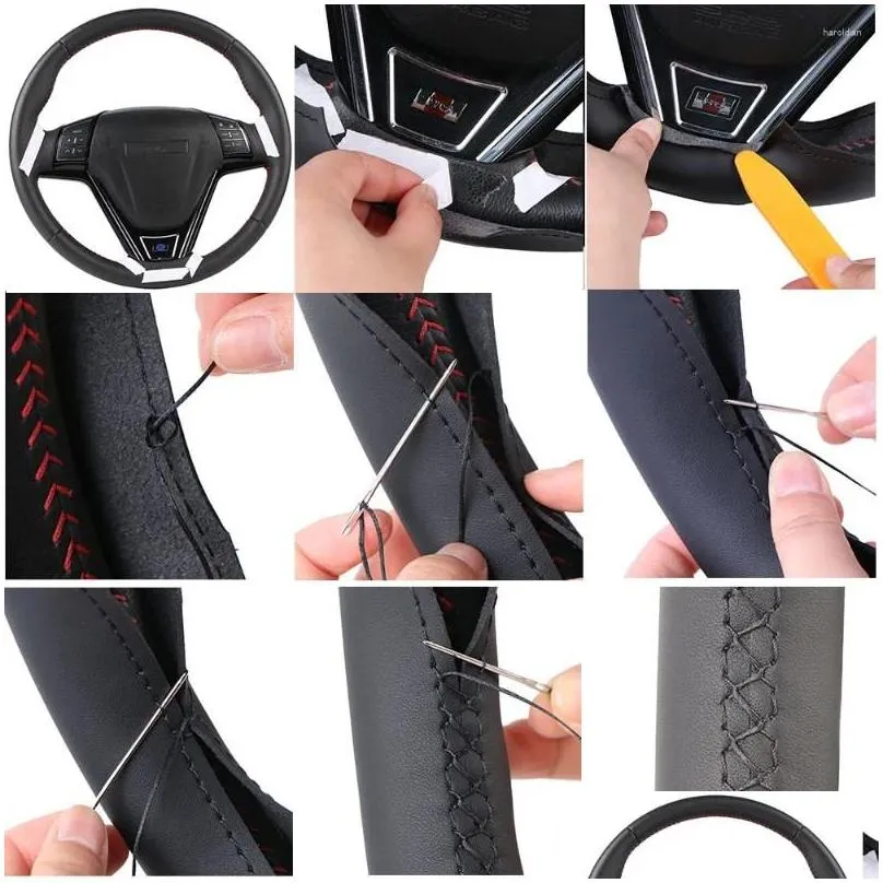 Steering Wheel Covers Steering Wheel Ers Customized Original Diy Car Er For Chery Tiggo 8 2024-2024 2024 Artificial Leather Wrap Drop Dhsre