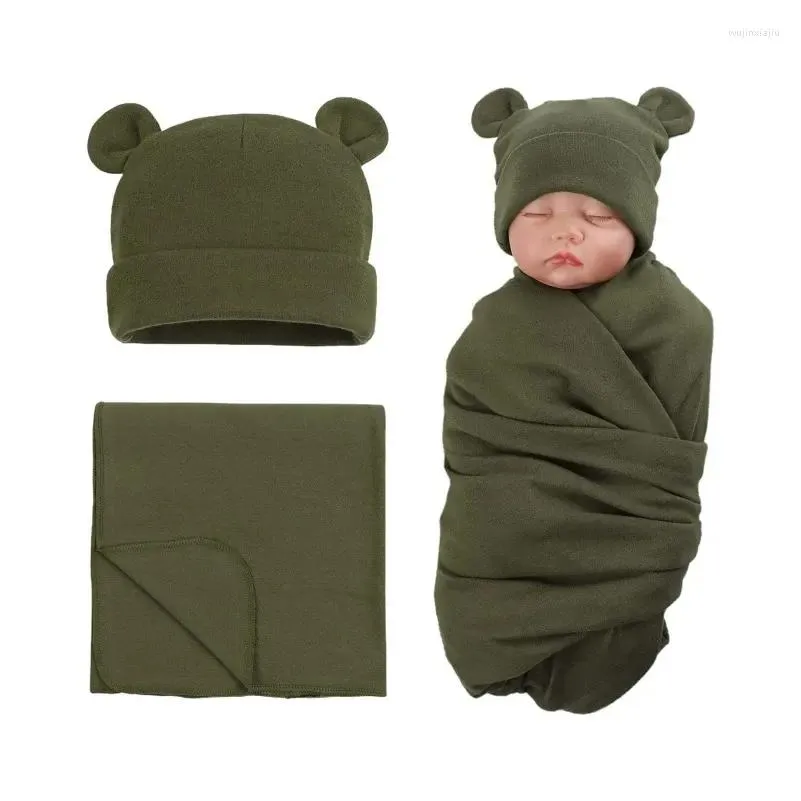 blankets baby beanie hat blanket set 2pcs boy girl 0-6m born shower gift