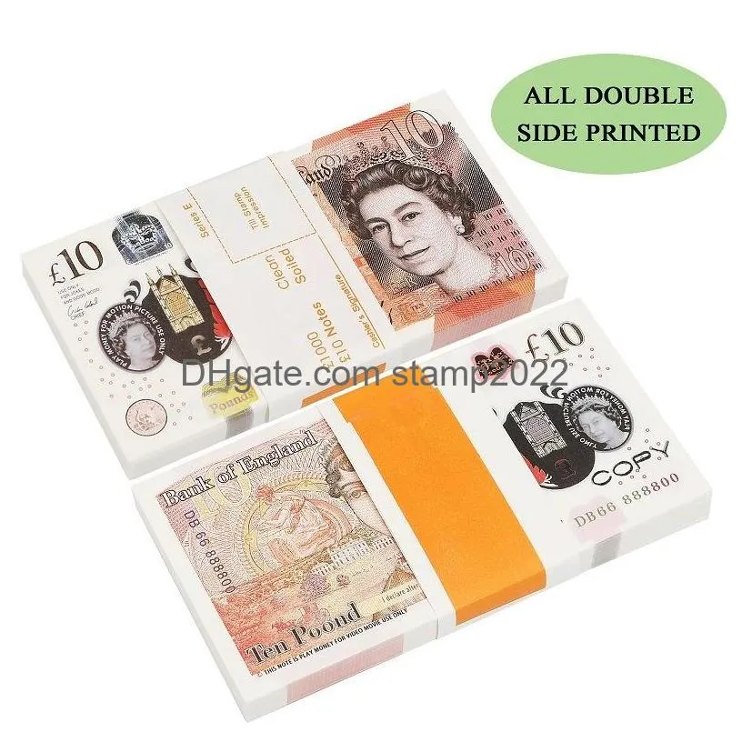 50% size party replica us fake money kids play toy or family game paper copy uk banknote 100pcs pack practice counting movie prop