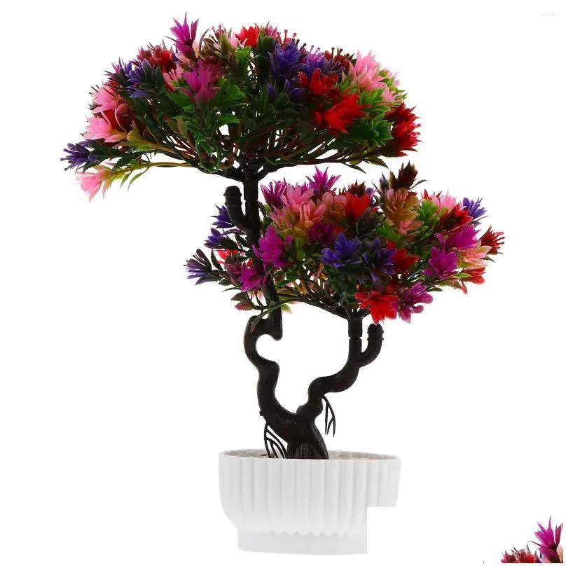 decorative flowers healvian fake tree artificial bonsai plastic japanese faux potted plant simulation guest-greeting pine