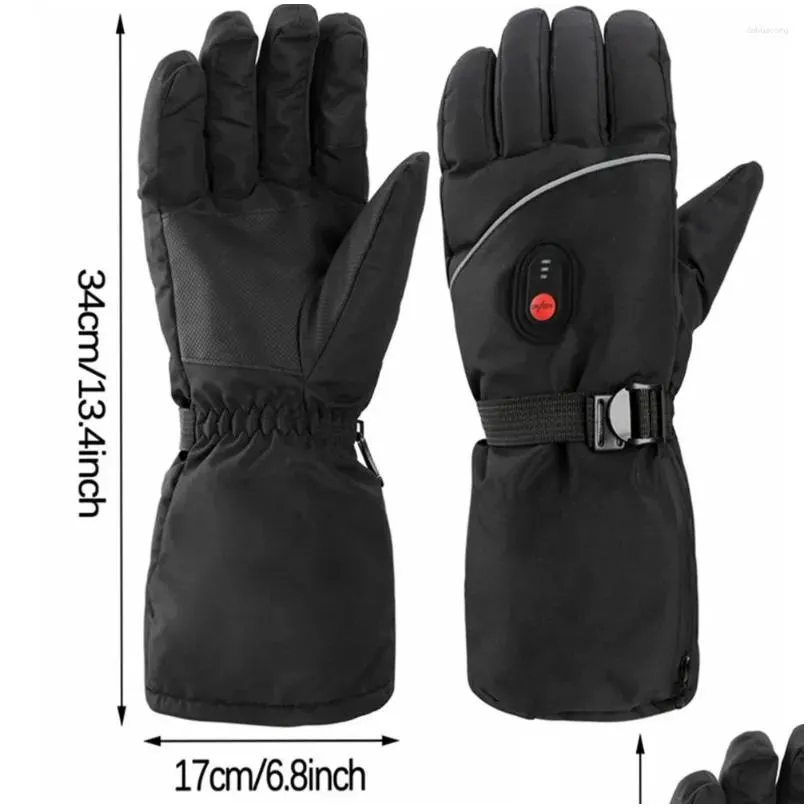 cycling gloves unisex thermal waterproof electric heated windproof usb charging for outdoor skiing hiking working