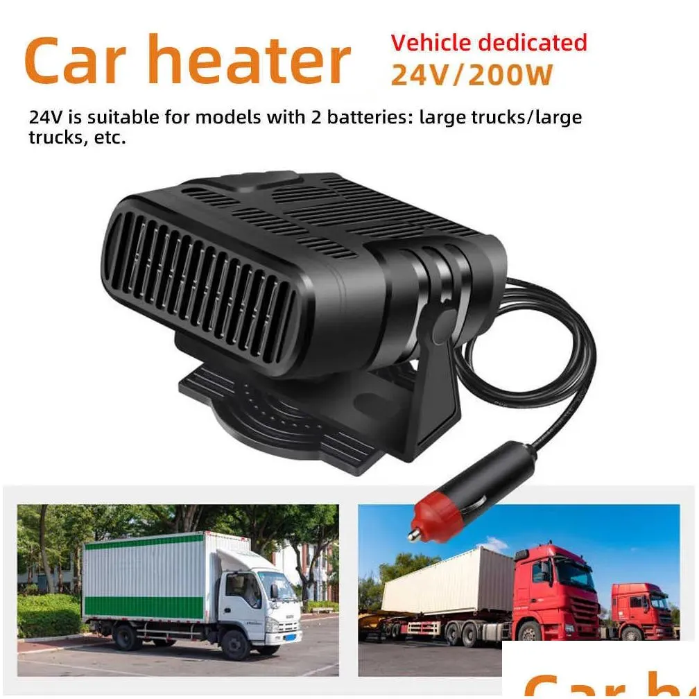 Car Other Auto Electronics New Heater Fan 12V 120W 24V 200W Windshield Anti-Fog Electric Heating Dryer Defogging Demister Defroster 2 Dhuab