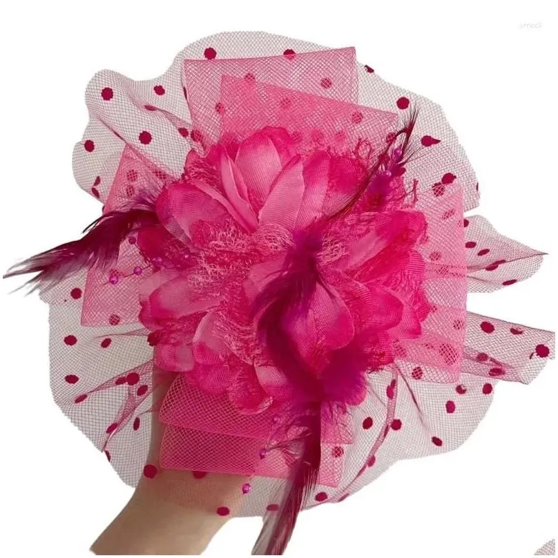 hair clips vintage headband pillbox hat tea fascinators exquisite rose for stage