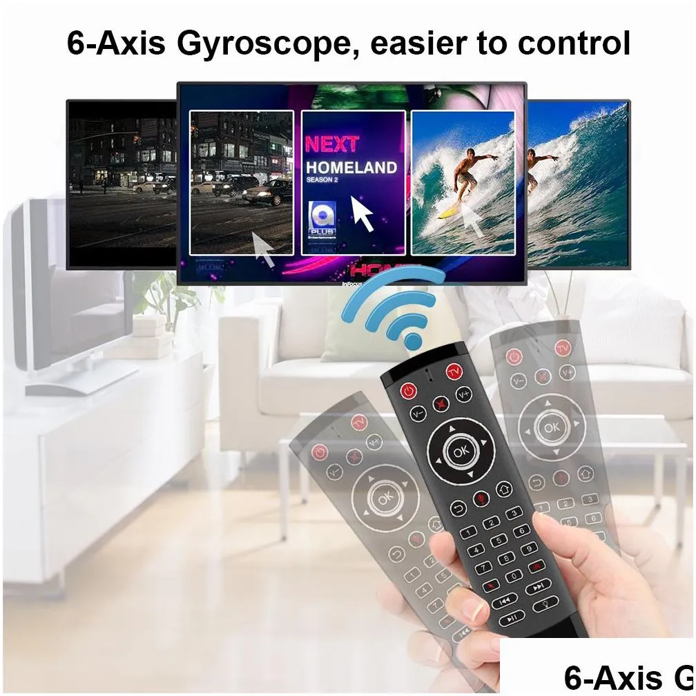 new t1 pro voice remote control 2.4ghz wireless air mouse t1pro gyro for android tv box