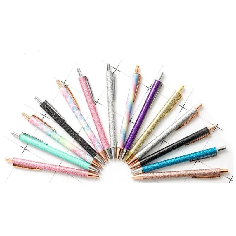 Ballpoint Pens Wholesale Leopard Press Office Cartoon Pen Diy Metal Ball School Student Supplies Drop Delivery Business Industrial Wr Dhcye