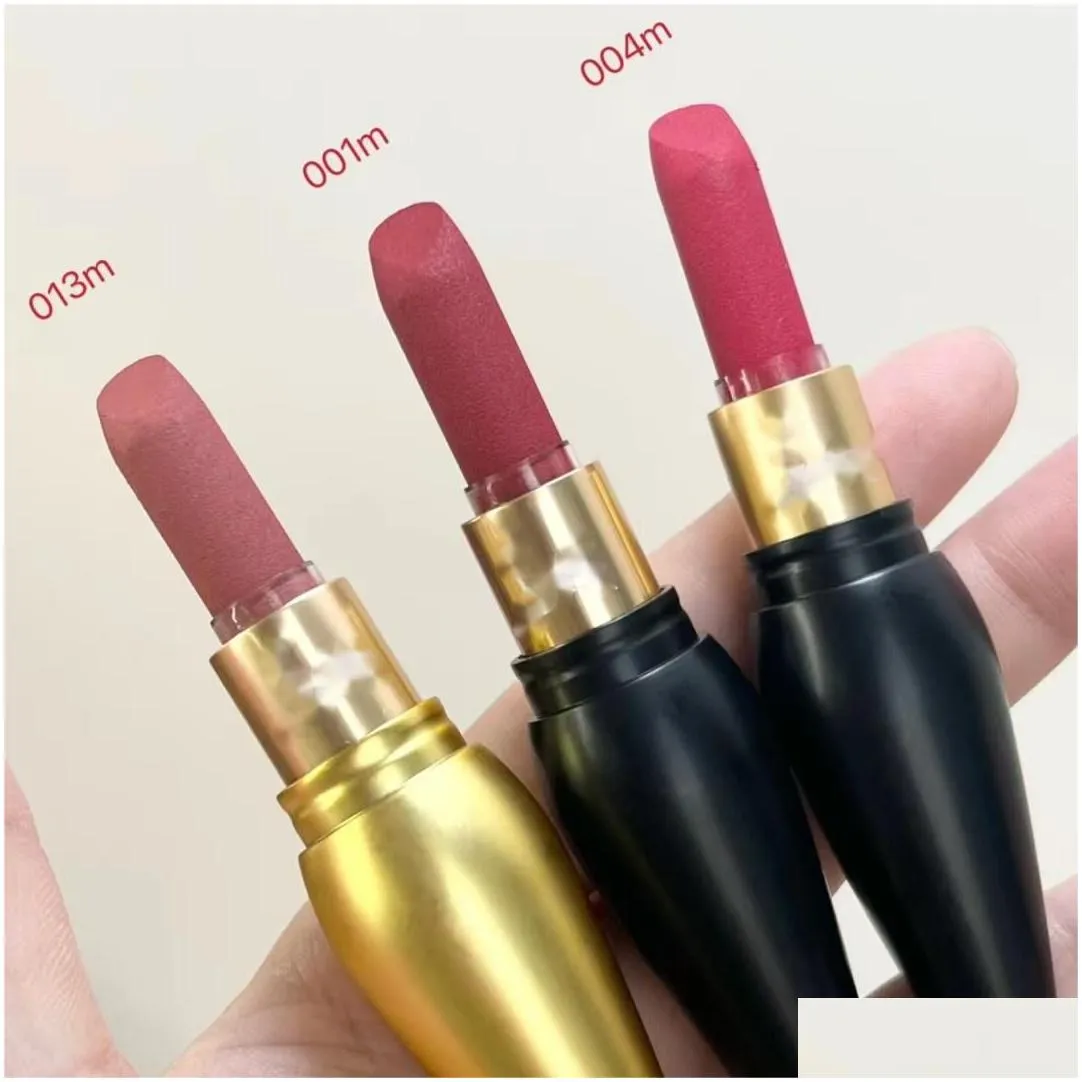 Lipstick New Diamond Version Radish T-Shaped Red Tube Girl Lip Color Container High-Grade Packaging Drop Delivery Dhc6Z