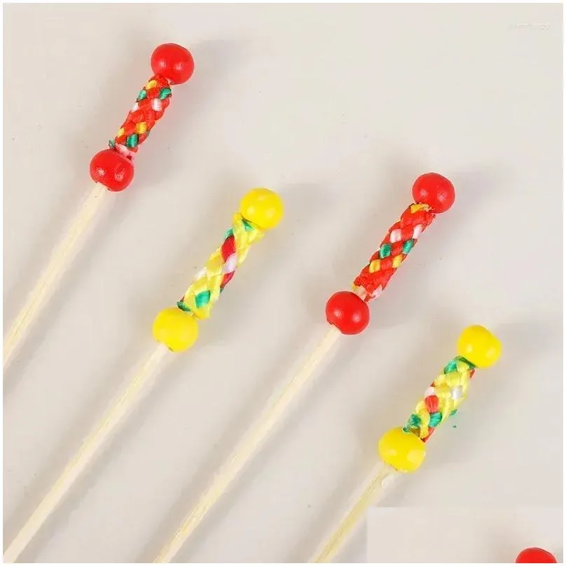 forks 100pcs 12cm disposable bamboo picks fruit cocktail handmade toothpicks picnic party supplies decoration fork bento