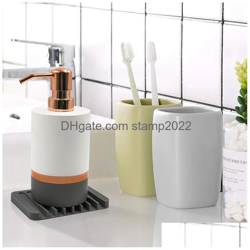 silicone soap dishes plate holder tray drainer shower waterfal for bathroom kitchen counter 16 colors