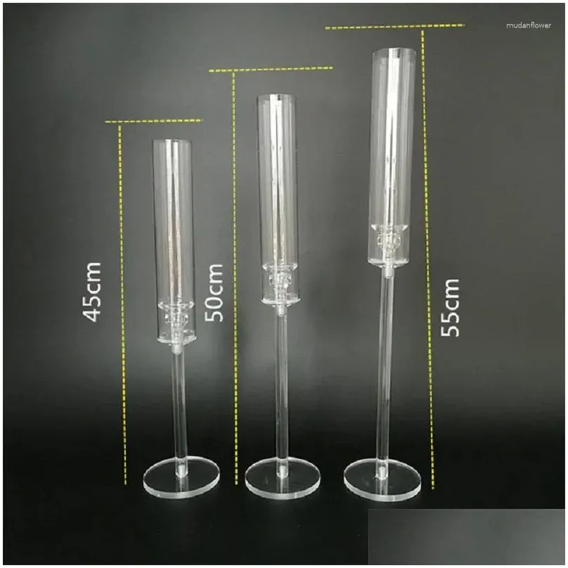 candle holders 10 sets 30 delivery brackets acrylic candlestick centrepieces road lead wedding porps christmas decora