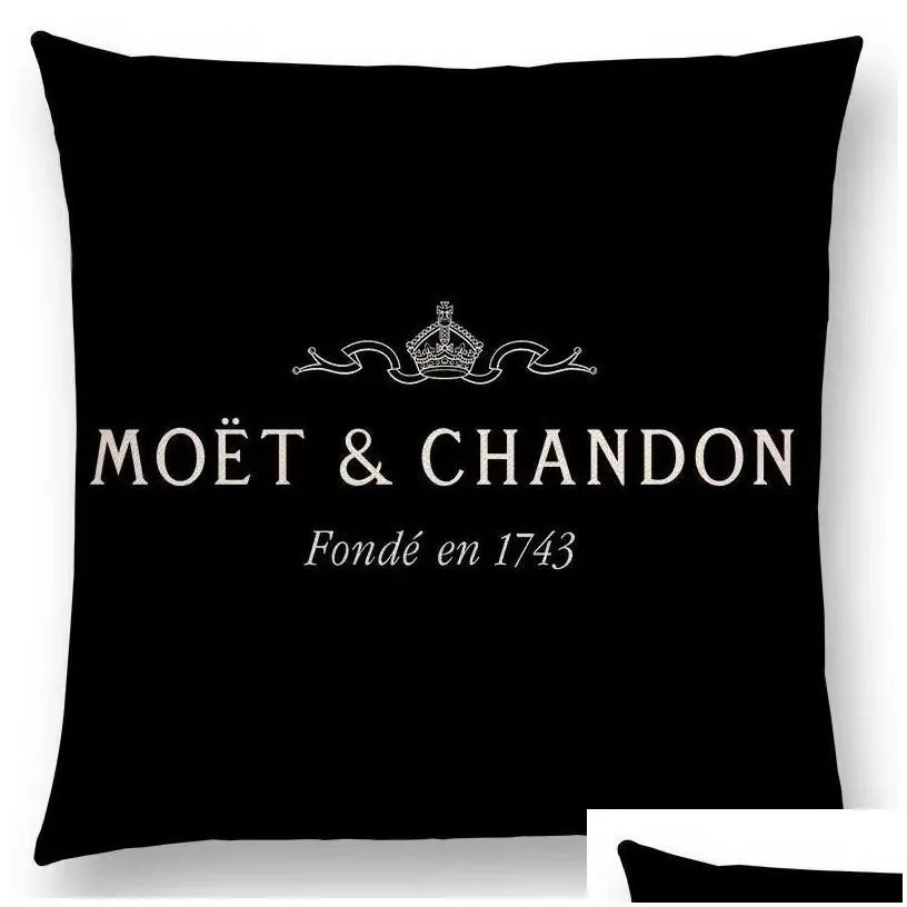 cushion/decorative pillow black veet print moet cushion er cotton made pillowcase soft case high quality printing drop delivery home