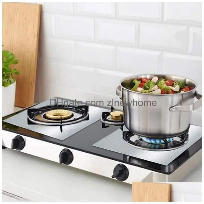 0.2mm stove burner covers liners double thickness reusable non-stick heat-resistant gas range protectors easy to clean tool stovetop