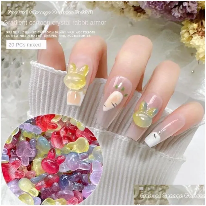 nail art decorations 20pcs/set color ornament manicure accessories rabbits drills rhinestones