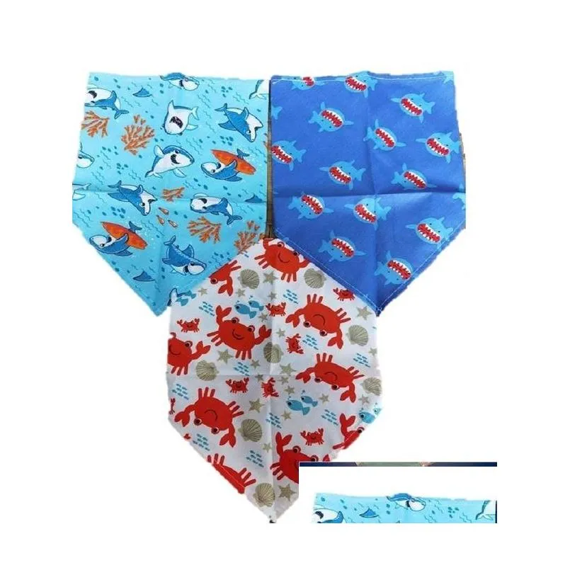 Dog Apparel 100Pcs/Lot New Arrival Mix 100 Colors Dog Puppy Pet Bandana Collar Cotton Bandanas Tie Grooming Products Drop Delivery Hom Dhwnp