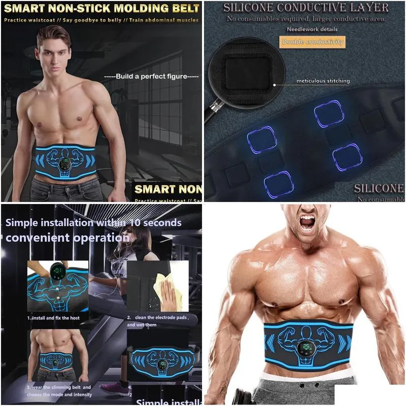 abs toning belt abdominal muscle toner ems muscle stimulator men women fitness training body shaping home gym workout exercise 240123